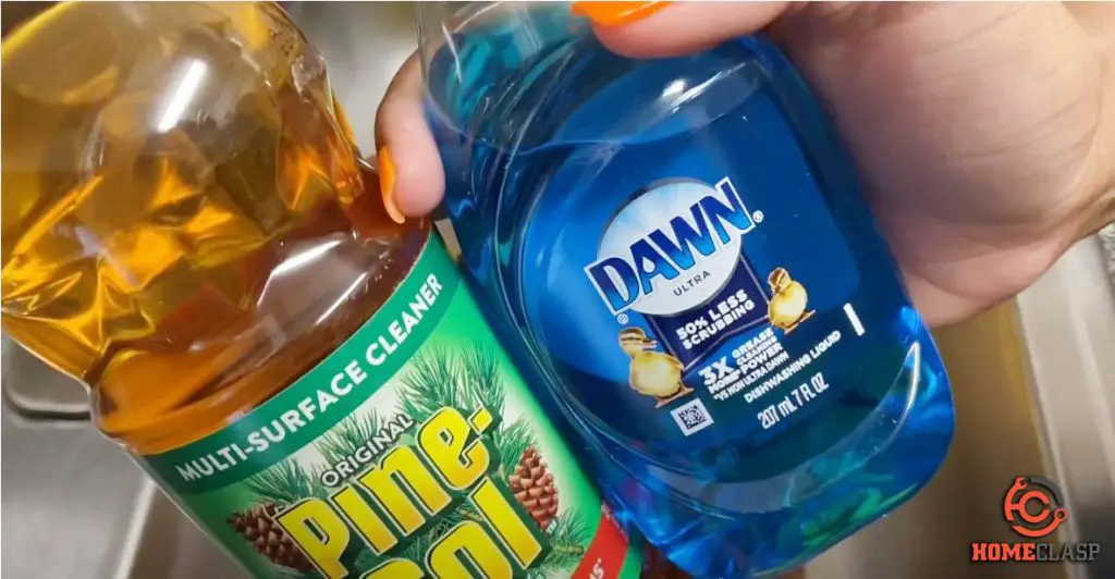 Mixing Pine Sol and Dish Soap