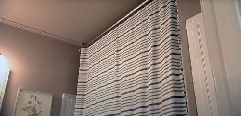 DIY Ceiling Mount Shower Curtain Rod