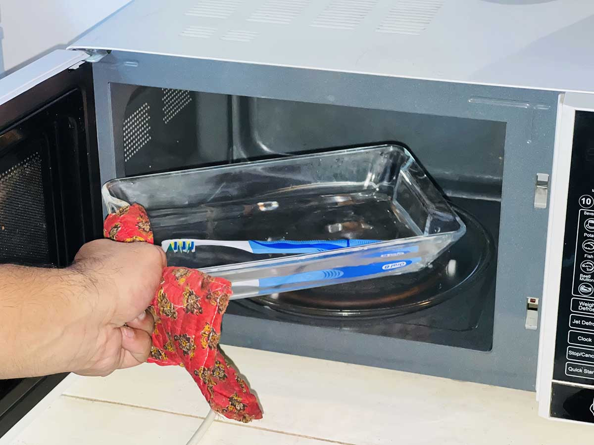 how to sterilize a toothbrush in the microwave